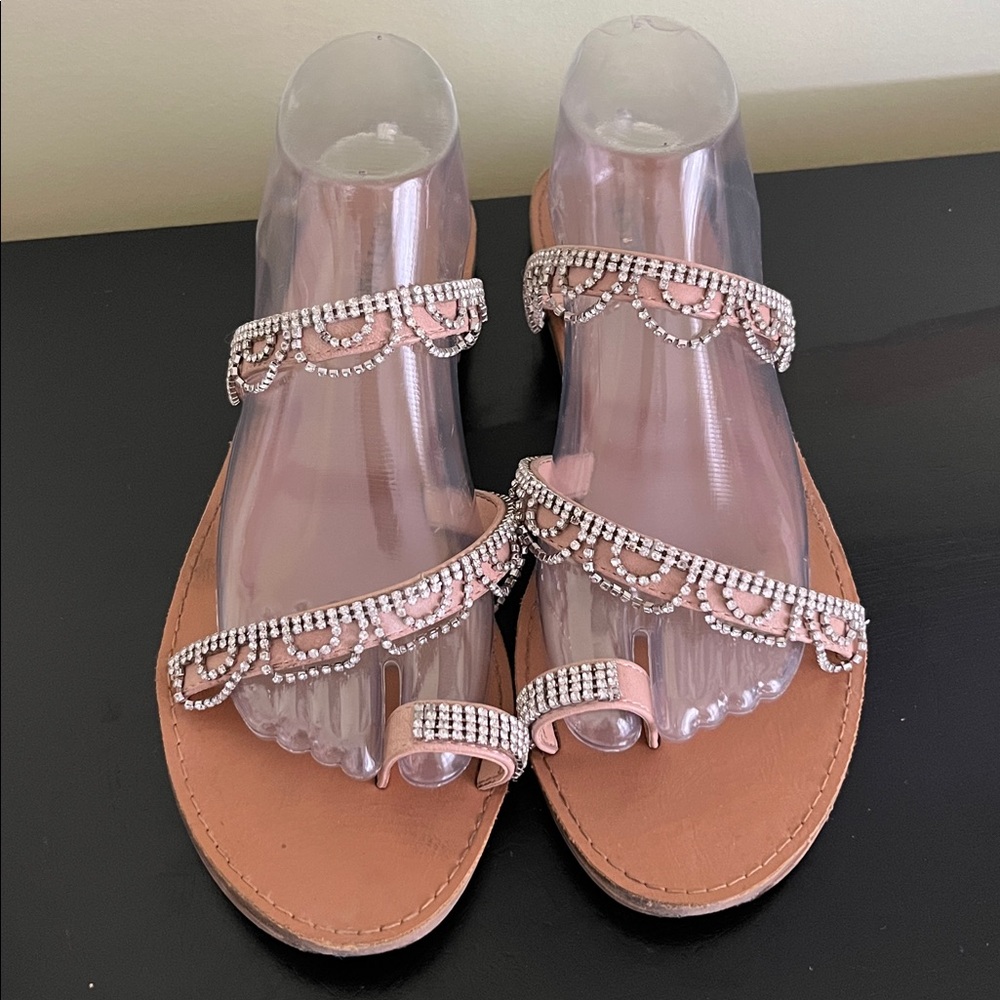 Just Fab Take the Lead Rhinestone Sandals